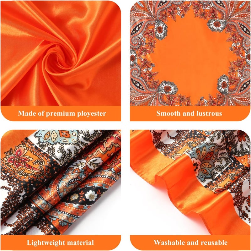 VBAEI 35” Large Square Satin Head Scarf - 1Pcs Satin Hair Scarf Silk Bandana Head Wraps For Women - Image 4